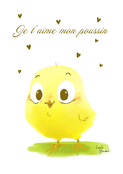 Poussin mignon pour une d&eacute;claration d'amour